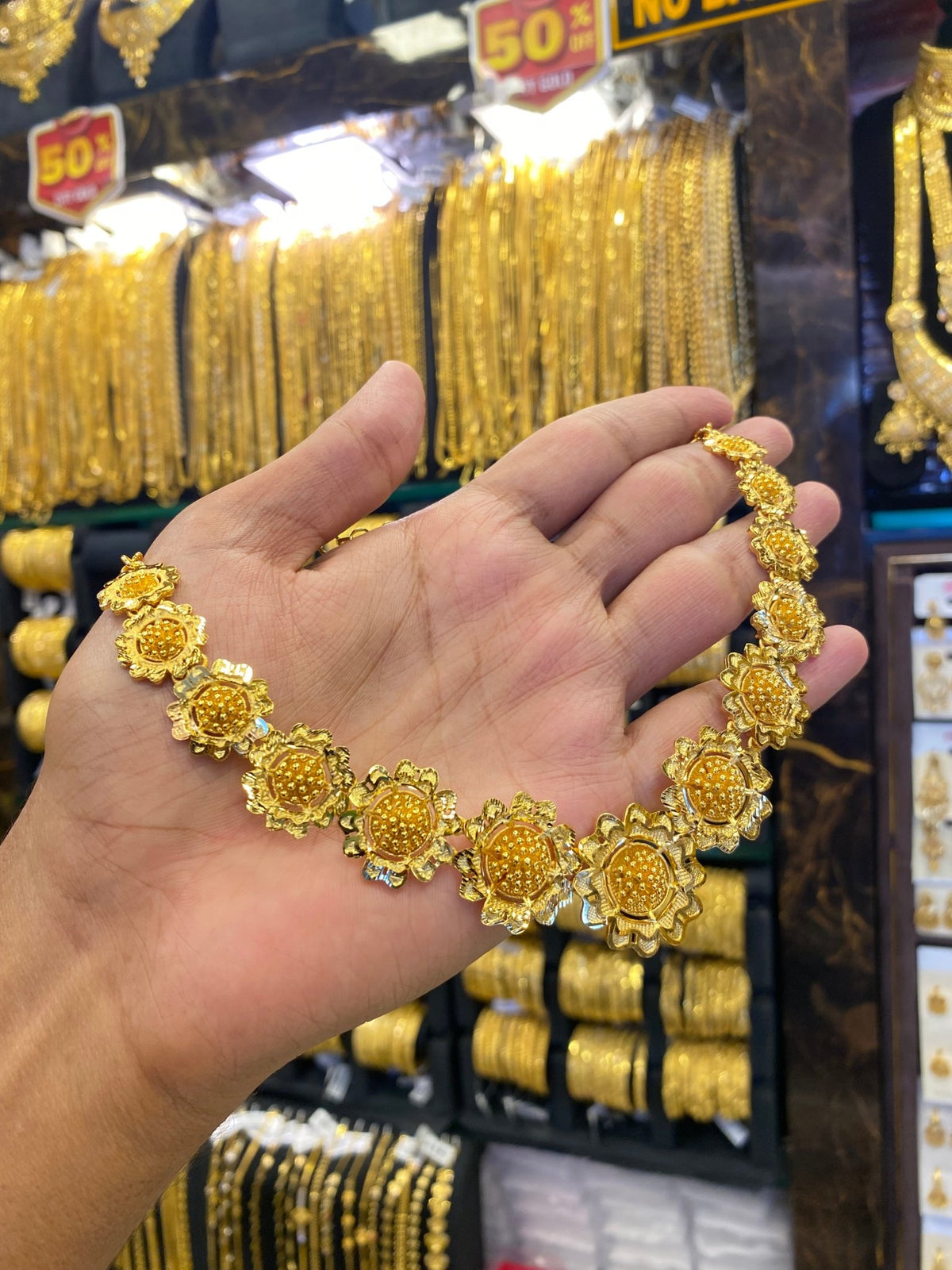 Turkish neck set flowral type - Gold plated - FAA FASHION