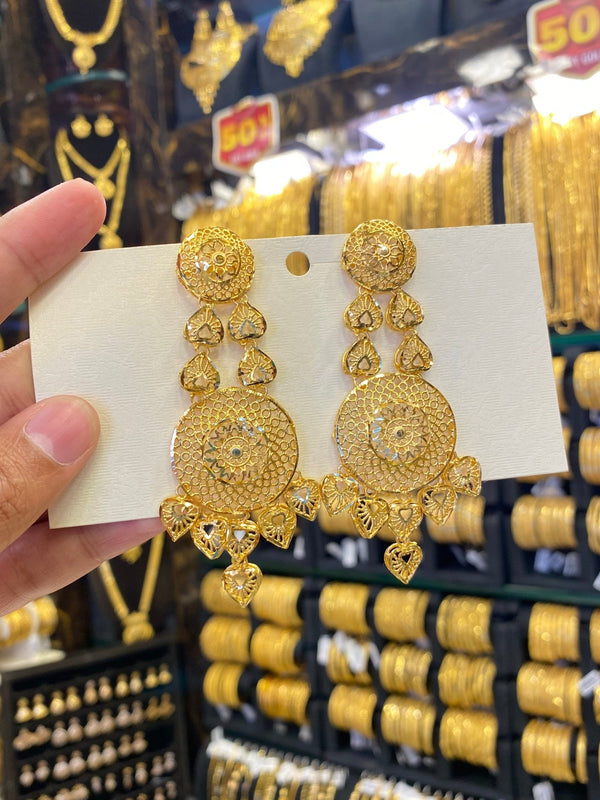 Turkish Style Earrings Full Gold - Gold Plated - FAA FASHION