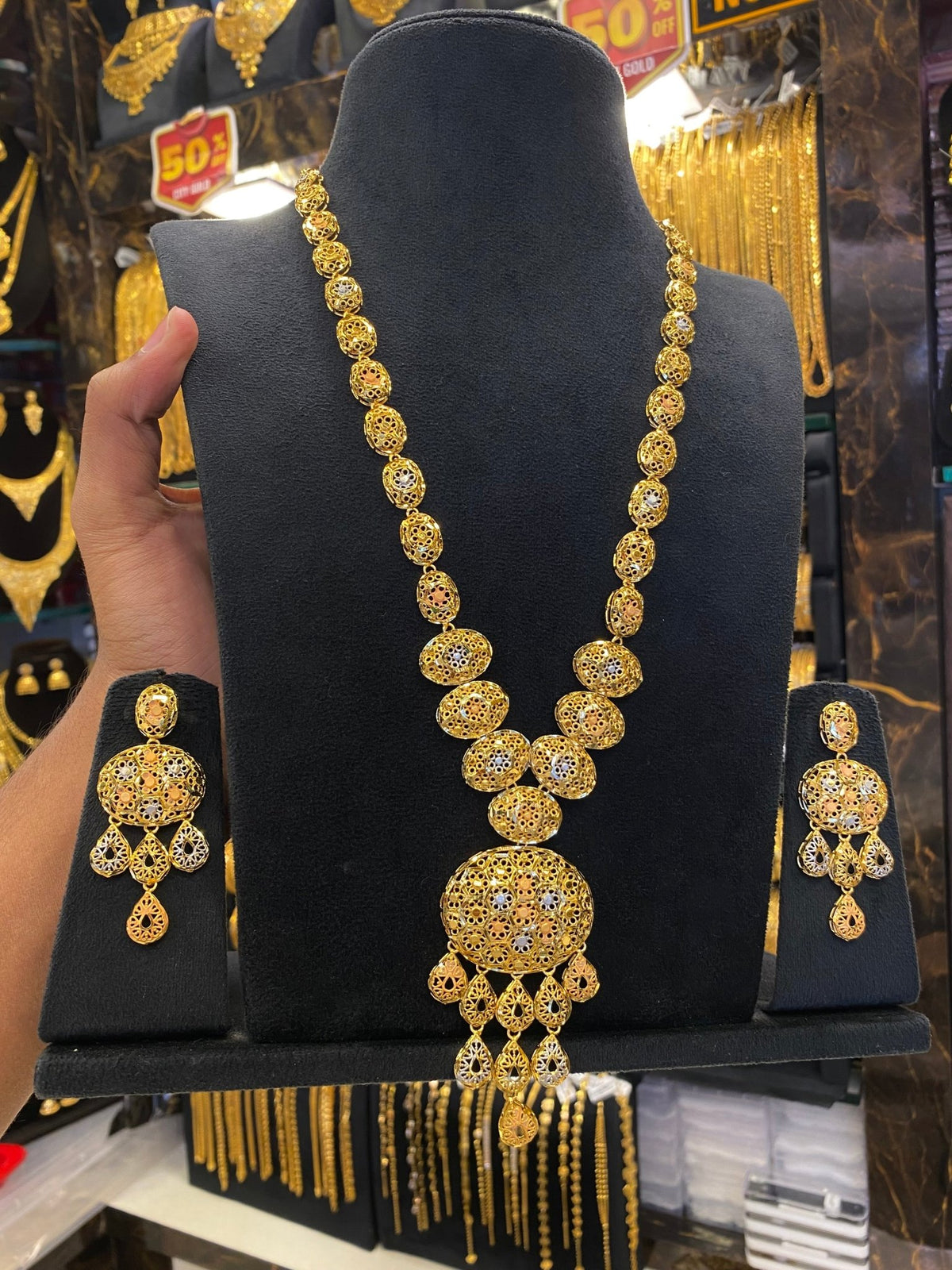 Turkish Style Long Set Tri Mix - Gold Plated - FAA FASHION